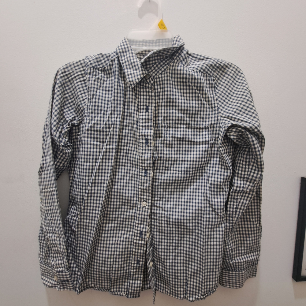 Men's Black and White Checkered Button Down Shirt